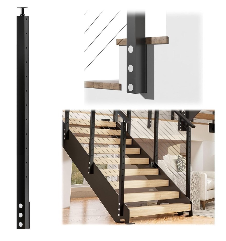 Voltage Bids - CASE OF 6 - Muzata Black Side Mount Stair Cable Railing ...
