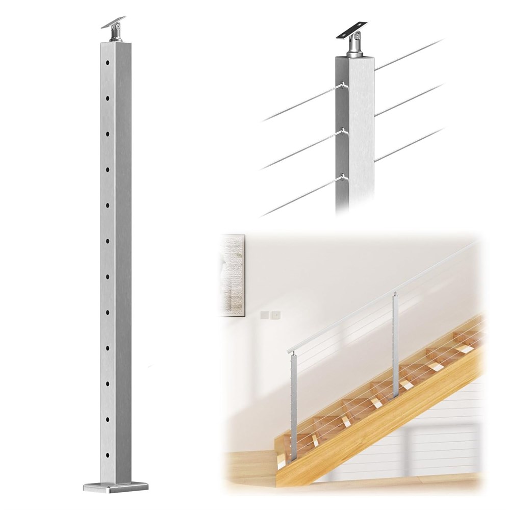 Voltage Railing Voltage Bids - Muzata Stair Cable Railing Post 42 Inch, 25-35 Stair ...